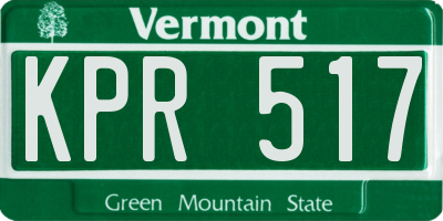 VT license plate KPR517