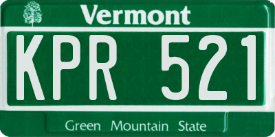 VT license plate KPR521