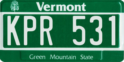 VT license plate KPR531