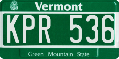 VT license plate KPR536