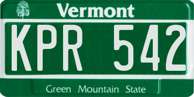 VT license plate KPR542