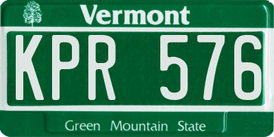 VT license plate KPR576