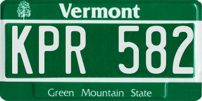 VT license plate KPR582