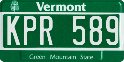VT license plate KPR589