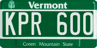 VT license plate KPR600
