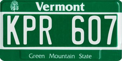 VT license plate KPR607