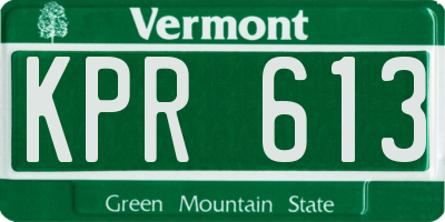 VT license plate KPR613