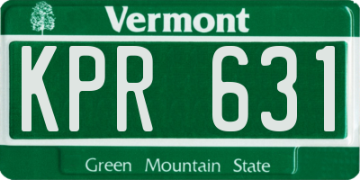 VT license plate KPR631
