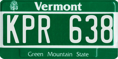 VT license plate KPR638