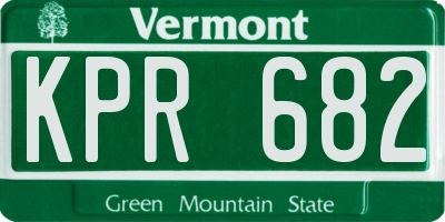 VT license plate KPR682