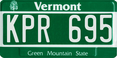 VT license plate KPR695