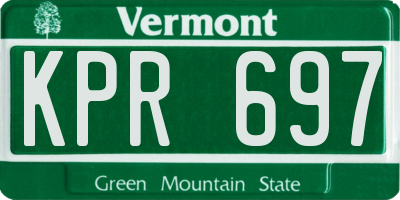 VT license plate KPR697