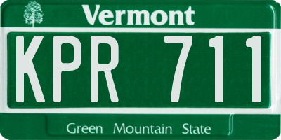 VT license plate KPR711