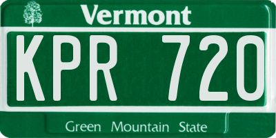 VT license plate KPR720