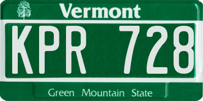 VT license plate KPR728