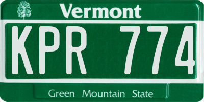 VT license plate KPR774