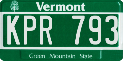 VT license plate KPR793