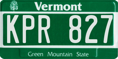VT license plate KPR827