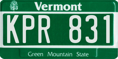 VT license plate KPR831