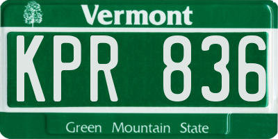 VT license plate KPR836