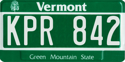 VT license plate KPR842