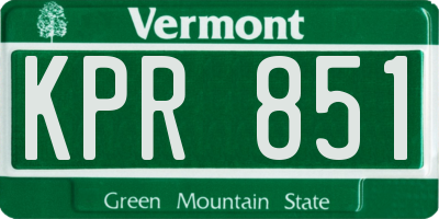 VT license plate KPR851