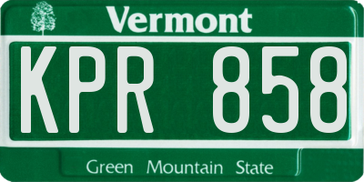 VT license plate KPR858