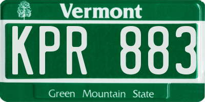 VT license plate KPR883
