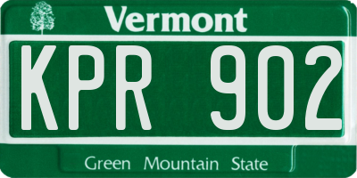 VT license plate KPR902