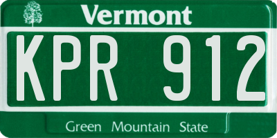 VT license plate KPR912