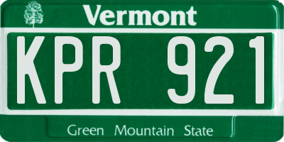 VT license plate KPR921