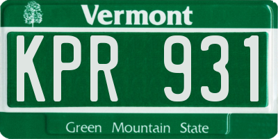 VT license plate KPR931