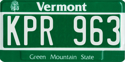 VT license plate KPR963