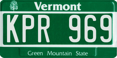 VT license plate KPR969