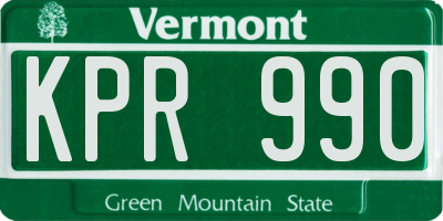 VT license plate KPR990