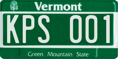 VT license plate KPS001