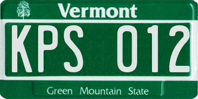VT license plate KPS012