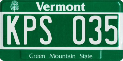 VT license plate KPS035