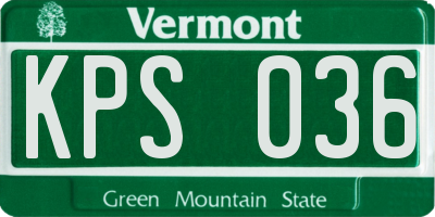VT license plate KPS036