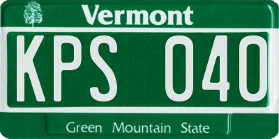 VT license plate KPS040
