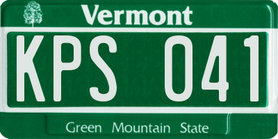 VT license plate KPS041