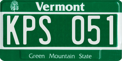 VT license plate KPS051