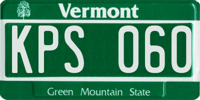 VT license plate KPS060
