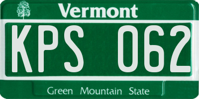 VT license plate KPS062