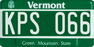 VT license plate KPS066