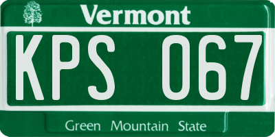VT license plate KPS067