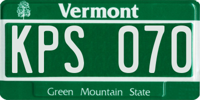 VT license plate KPS070
