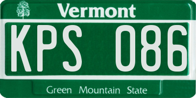 VT license plate KPS086