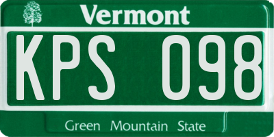 VT license plate KPS098