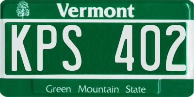 VT license plate KPS402